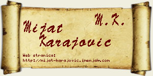 Mijat Karajović vizit kartica